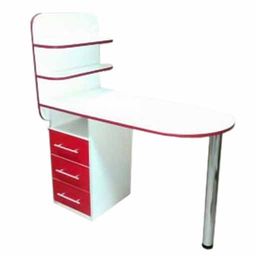 Маникюрный стол Овал-би, 2 полочки, белый с красным купить в официальном магазине KODI Professional