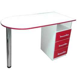 Маникюрный стол Вдохновение, белый с красным