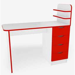 Манікюрний стаціонарний стіл Аврора, червоний купить в официальном магазине KODI Professional