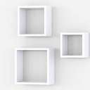 Полиця настінна для книг, сувенірів, комплект із 3 кубиків, біла фото 2