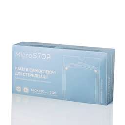 Натисніть для збільшення зображення Самоклеючі пакети MicroSTOP для стерилізації в автоклаві 140х250 мм (200 шт./уп)