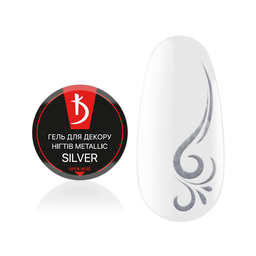 Натисніть для збільшення зображення Гель для декору нігтів Metallic Silver, 4 г