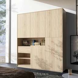 Купить Шафа для одягу з дверцятами та шухлядою RS-02, 184х50х213 см, дуб сонома