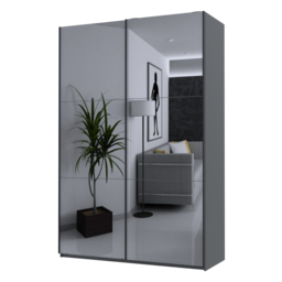 Купить Шафа-купе двохдверна Doros G-Caiser 160х60х240 см Графіт/2 Дзеркала (DRS-011028)