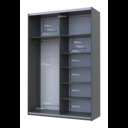 Шафа-купе двохдверна Doros G-Caiser 160х60х240 см Графіт/2 Дзеркала (DRS-011028) фото 2