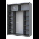 Шафа-купе двохдверна Doros G-Caiser 180х60х240 см Графіт/1 Біле Скло (DRS-011036) фото 2
