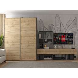 Купить Шафа-купе двохдверна Doros G-Caiser 160х60х240 см Графіт/Дуб евок (DRS-011039)
