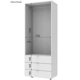 Купить Шафа розпашна для одягу Doros Гелар 77,5х49,5х203,4 см Графіт (DRS-011107)