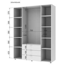 Купить Комплект шаф для одягу Doros Гелар (2 шт.) 310х49,5х203,4 см Білий (DRS-011116)