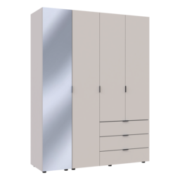 Купить Комплект шаф для одягу Doros Гелар (2 шт.) 155х49,5х203,4 см Дзеркало/Кашемір (DRS-011259)