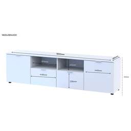 Купить Тумба під ТВ Doros Рон 4 180х38х50 см Білий (DRS-011298)