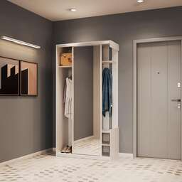Натисніть для збільшення зображення Передпокій з дзеркалом Doros City One Door 110х45х210 см Білий (DRS-011404)